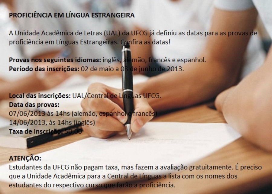 Divulgação da Prova de Proficência em língua estrangeira