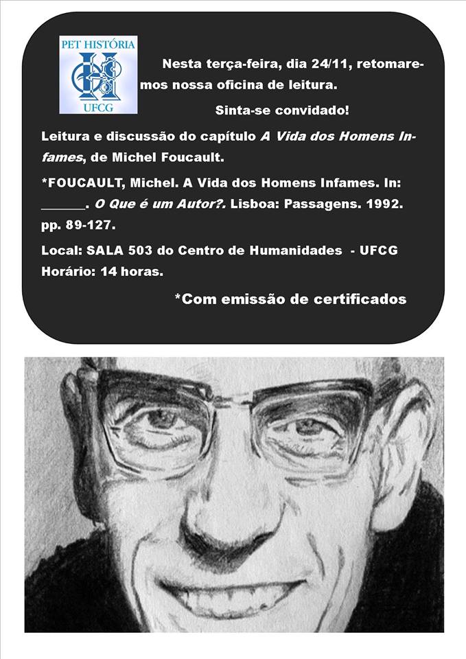 cartaz oficina de leitura foucault